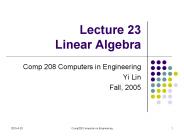 Lecture 23 Linear Algebra