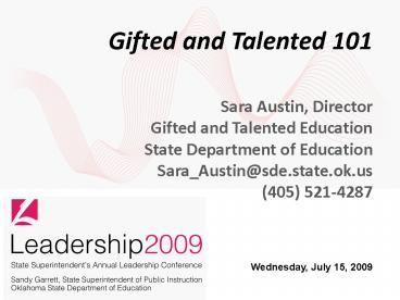 Gifted and Talented 101