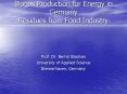 Biogas Production for Energy in Germany -Residues from Food Industry- PowerPoint PPT Presentation
