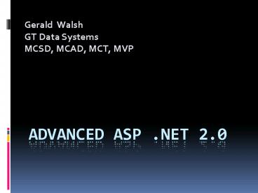 Advanced ASP 'Net 2'0