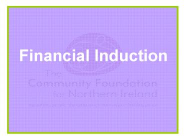 Financial Induction