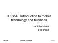 ITKS540 Introduction to mobile technology and business PowerPoint PPT Presentation