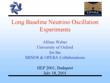 Long Baseline Neutrino Oscillation Experiments