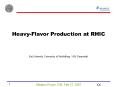 Heavy-Flavor Production at RHIC PowerPoint PPT Presentation