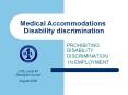 Medical Accommodations Disability discrimination PowerPoint PPT Presentation