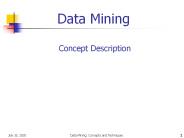 Data Mining  Concept Description