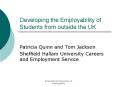Developing the Employability of Students from outside the UK PowerPoint PPT Presentation