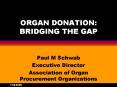 ORGAN DONATION: BRIDGING THE GAP PowerPoint PPT Presentation