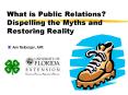 What is Public Relations? Dispelling the Myths and Restoring Reality PowerPoint PPT Presentation