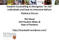 Student Counselling to Recognize at risk Individuals and how to Intervene Before Violence Occurs Phi PowerPoint PPT Presentation