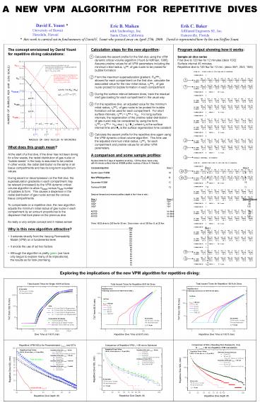 A NEW VPM ALGORITHM FOR REPETITIVE DIVES
