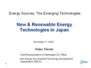 Energy Sources: The Emerging Technologies