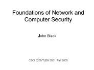 Foundations of Network and Computer Security
