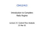 Lecture 23: Control Flow Analysis