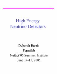 High Energy Neutrino Detectors