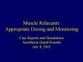 Muscle Relaxants: Appropriate Dosing and Monitoring PowerPoint PPT Presentation