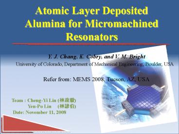 Atomic Layer Deposited Alumina for Micromachined Resonators