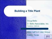 Building a Title Plant
