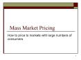 Mass Market Pricing PowerPoint PPT Presentation