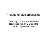 Prelude to Multiprocessing