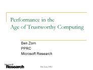 Performance in the Age of Trustworthy Computing