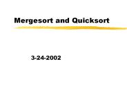 Mergesort and Quicksort