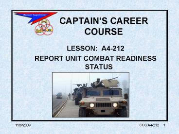 CAPTAINS CAREER COURSE
