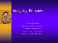 Integrity Policies PowerPoint PPT Presentation