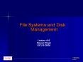 File Systems and Disk Management PowerPoint PPT Presentation