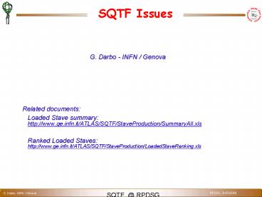 SQTF Issues