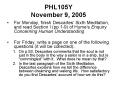 PHL105Y November 9, 2005 PowerPoint PPT Presentation