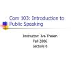 Com 103: Introduction to Public Speaking PowerPoint PPT Presentation
