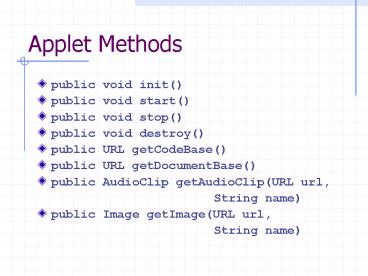 Applet Methods