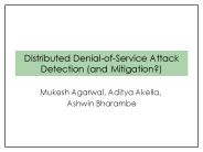 Distributed Denial-of-Service Attack Detection (and Mitigation?)