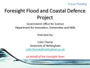 Foresight Flood and Coastal Defence Project