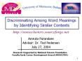 Discriminating Among Word Meanings by Identifying Similar Contexts PowerPoint PPT Presentation