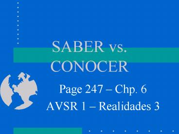 SABER vs' CONOCER