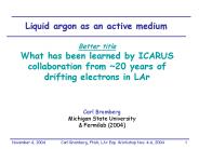 Liquid argon as an active medium