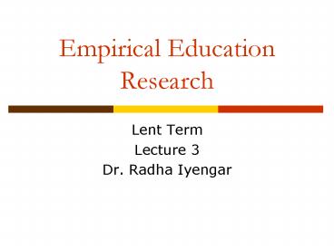 Empirical Education Research
