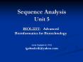 Sequence Analysis Unit 5 PowerPoint PPT Presentation