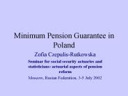 Minimum Pension Guarantee in Poland