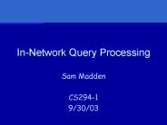 InNetwork Query Processing