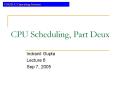 CPU Scheduling, Part Deux PowerPoint PPT Presentation
