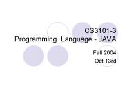 CS31013 Programming Language JAVA