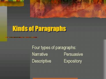 Kinds of Paragraphs
