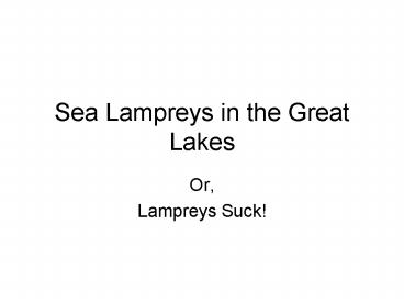 Sea Lampreys in the Great Lakes