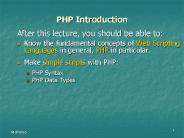 PHP Introduction