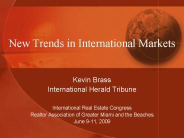 New Trends in International Markets