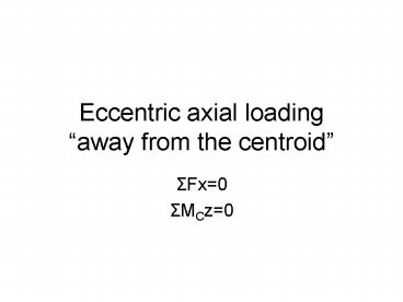 Eccentric axial loading away from the centroid