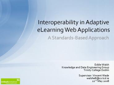 Interoperability in Adaptive eLearning Web Applications